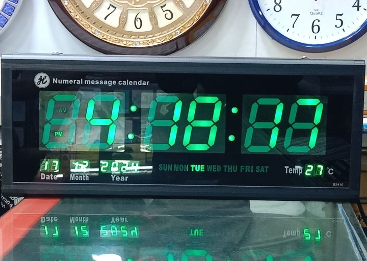 LED digital calendar living room wall clock creative electronic clock mute night temperature clock 24/10