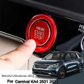 Car START Engine Button Cover Stop Key Ignition Switch Sticker Trim for Carnival KA4 2021 2022 Blue.
