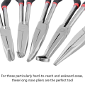 Extended Handle Needle-Nose Pliers 5-Piece Set Replacement Accessories Elbow O-Shaped Pliers 25/45/90 Degree Bent-Nose Pliers Hand Tools. 
