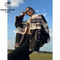 EASTERN CAMELSpring and Autumn American Detachable Two-Wear Motorcycle Baseball Uniform Jacket Men's and Women's Letter Jacket.