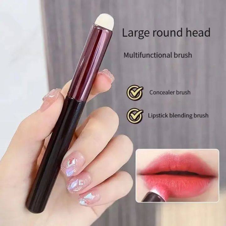 【Hengli jewelry story】（NEW）1pc Mini Fingertip Lipstick Blending Makeup Brushes Precision Concealer Make up brush domed small portable Lip Brush