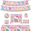 【No-Questions-Asked Refund】 Cute Sanrio Hello Kitty Birthday Party Decoration Supply Cake Topper Insert Set Balloons Disposable Tableware Kids Gifts Party. 
