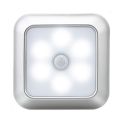 New  Powered 6 LED Square Motion Sensor Night Lights PIR Induction Under Cabinet Light Closet Lamp  for Stairs Kitchen. 