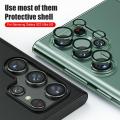 For Samsung Galaxy S23 Ultra 5G 5PCS Camera Lens Protector Rings Aluminium+Tempered Glass Scratch Resistant (Burgundy,Black,Green,Silver,Gold). 