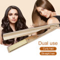 Ubeator -2 In 1 Hair Curlers And Hair Straightener Styling Iron Tools Hair Style Magic-668-Gold. 