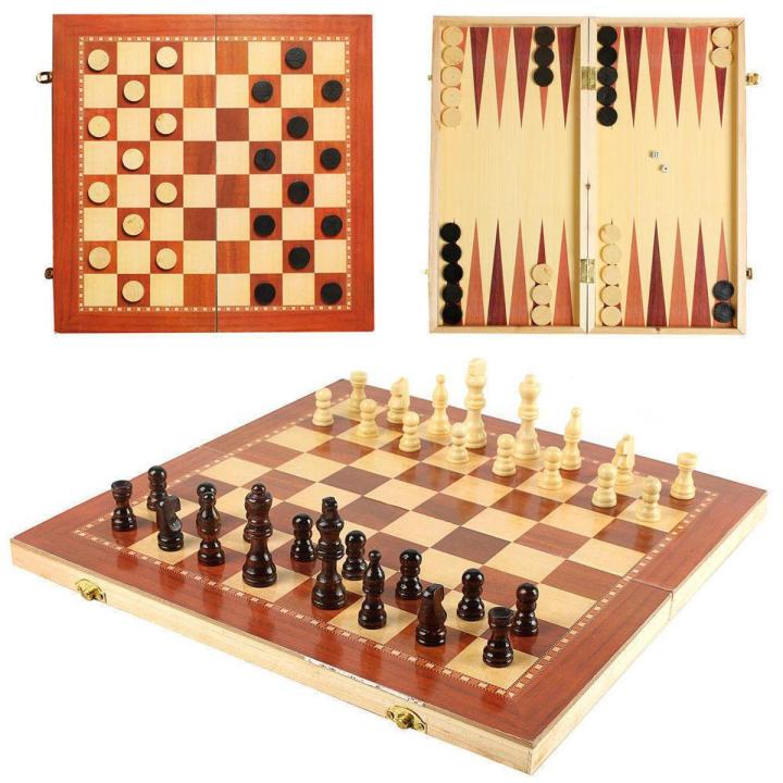 Wood Chess Board Large - 3 in 1