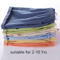 Children Summer Shorts For Boys Kids Casual Beach Shorts Candy Color Cotton Linen Breathable Soft Short Pants For Girl 100-160cm. 