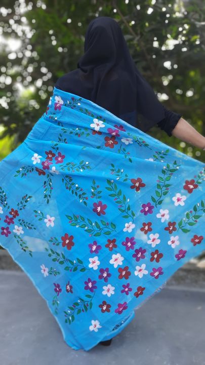 Sky%20Color%20Half%20Silk%20Hand%20Painted%20Saree%20Floral%20Design%20-01%20-%20Image%205