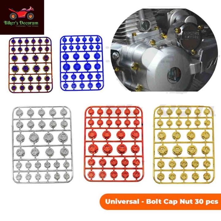 Motorcycle Nut Bolt Cap Cover Decoration For Bike Ornamental 30Pcs-Set  Red/Green/Silver/Blue/Golden - Screw Driver Set