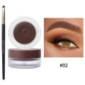 2 in 1 Black Brown Quick-drying Eyeliner Eyebrow Gel Cream with Brush Waterproof Lasting Smooth Not Blooming Eye Makeup Cosmetic.