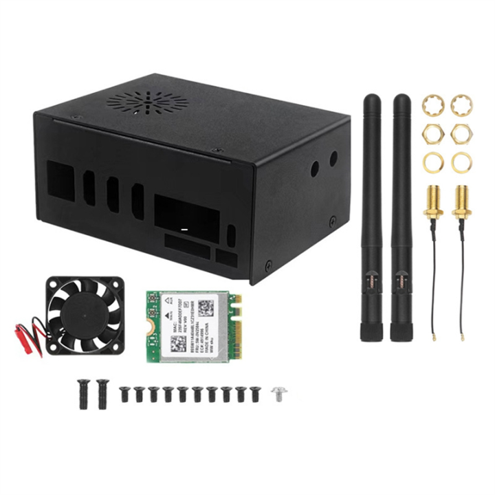 For%205%20Plus%20Metal%20Case%20with%20Cooling%20Fan,%20WiFi%206%20BT%205.2%20Module%20Dual-Band%20Wireless%20Card,%20Antenna,%20Heatsink%20Easy%20Install%20Easy%20to%20Use%20-%20Image%204