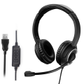 Wired USB Headset Call Center Headset with Microphone Game Noise Canceling Over-Ear Headphones for Computer PC.