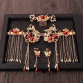 Ancient Chinese Style Women Long Tassel Step Shake Flowerpin Clip Hair Comb Earring Jewelry Bridal Headpiece Pin Accessore ie.