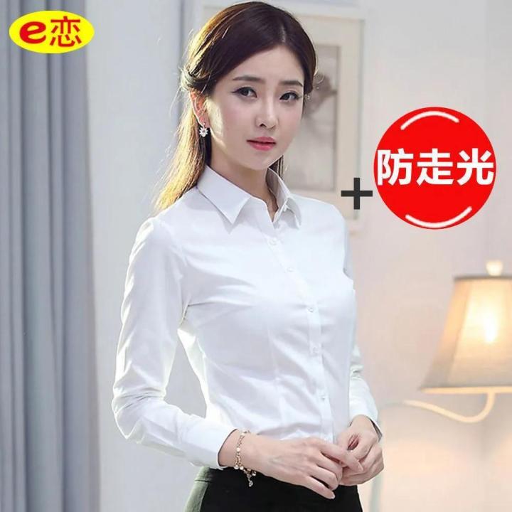 Shirt%20Women's%20White%20Long-Sleeved%20Shirt%20Work%20Clothes%20New%20Inner%20Wear%20Base%20Shirt%20Large%20Size%20Suit%20Business%20Wear%20Outerwear%20Shirt%20-%20Image%203