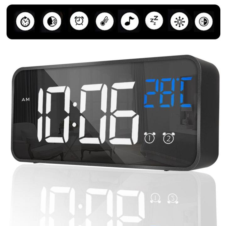 Creative LED Digital Alarm Clock Music Reloj Despertador Voice