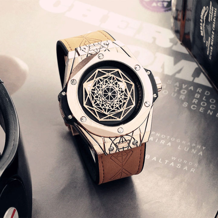 Ins web red universe big bang tattoo spider web watch male student Tiktok night light waterproof quartz watch male fashion