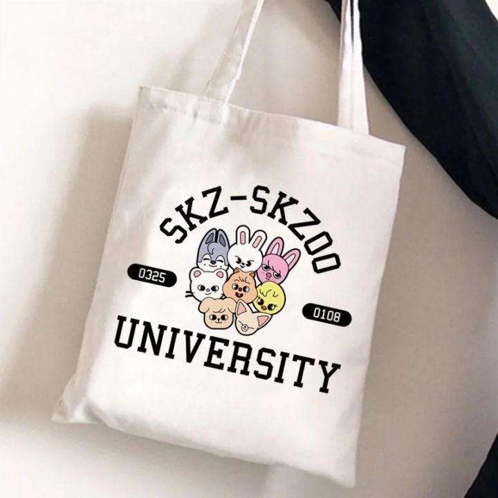 Stary kids skzoo tote bags for women portable shopping bag Harajuku street style canvas handbags Kawaii Cute Bolsa Feminina