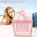 Women Transparent Handbags Large Shopping Beach Totes Mesh Shoulder Bags. 