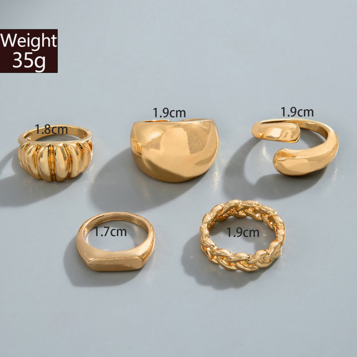 Enacolor%20Elegant%20Gold%20Metal%20Rings%20Exaggerated%20Geometric%20Arcs%20Open%20Ring%20Set%20for%20Women%20Accessories%20-%20Image%202