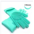 Reusable Multipurpose Magic Silicone Dishwashing Gloves Wash Scrubber Cleaning Gloves. 