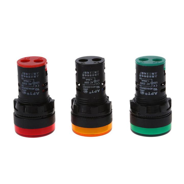 Lampe lumiere verte jaune rouge 22mm indication panneau LED AC220V