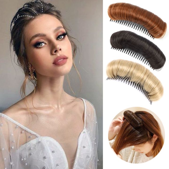 WELAI Synthetic Hair Invisible Bangs Pad High Straight Hair Up Comb False Hair Accessories Natural Hair Extension For Women Wig