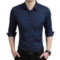 Navy Blue Printed Formal Shirt For Men - Formal Shirt For Men.