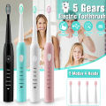 5 Mode Sonic Appliances Rechargeable Electric Toothbrush 4 Brush Heads Waterproof IPX7. 