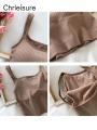 CHRLEISURE Summer Crop Top Women Seamless Square Collar Wide Straps Tank Top Knitted Striped Camisole Solid Corset Top Female. 