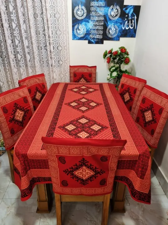 Screen%20Print%20Dining%20Table%20Runner%20And%2006%20Chair%20Cover%20-%20Image%204