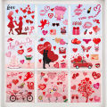 Romantic Window Decals Romantic Valentine's Day Window Stickers Easy to Apply Love Themed Decals for Creating Vibrant Atmosphere No Residue 9pcs Set Valentine Day Window Stickers. 