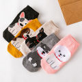 5 Pairs Dog Cat Cartoon Women Socks Kawaii Cotton Short Socks Cute Low Cut Ankle Korean Japanese Fashion Socks Girl. 