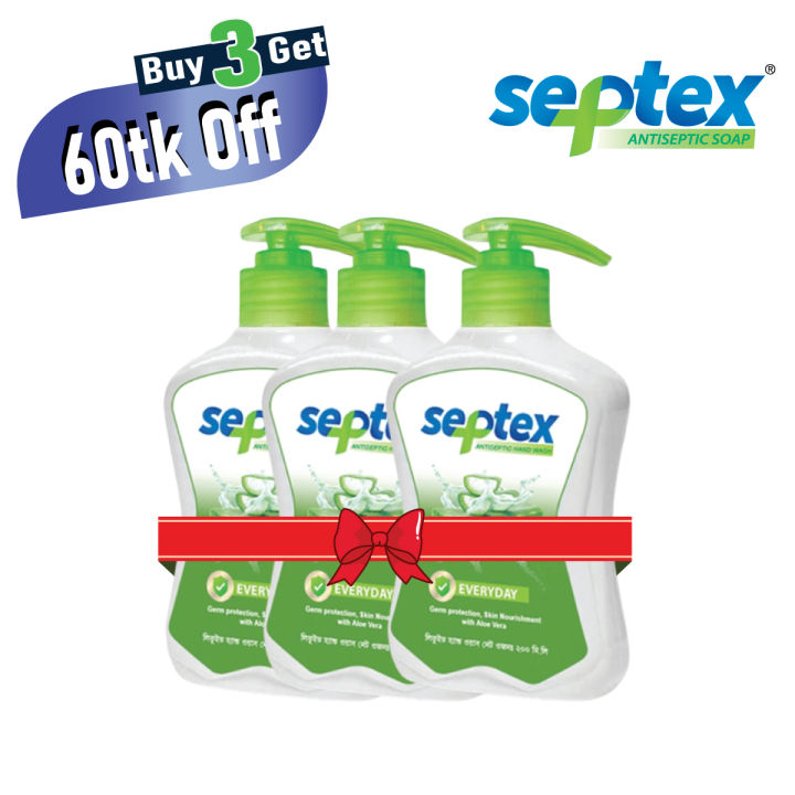Septex Everyday Antiseptic Handwash 200ml 3pcs COMBO pack