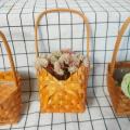 Flower Basket Woven Baskets Handwoven Crafts Elegant Flower Organizer Farmhouse Wood Storage Basket for Garden Banquet Bedroom Home Decor.