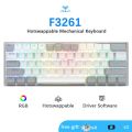 AULA F3261 Type-C Hot Swappable RGB Mechanical Gaming Keyboard ( Red Swich).