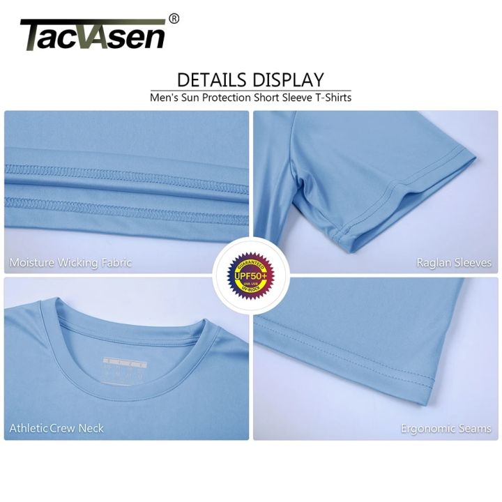 TACVASEN%20UPF%2050+%20Soft%20Summer%20T-shirts%20Men's%20Anti-UV%20Skin%20Sun%20Protection%20Performance%20Shirts%20Gym%20Sports%20Casual%20Fishing%20Tee%20Tops%20-%20Image%203
