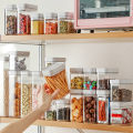 Easy-to-clean Food Jars Transparent Food Storage Jar Set Durable Easy to Clean Kitchen Containers 400/700/1200/1600ml Sizes Food-grade Good Sealing Food Storage Containers.