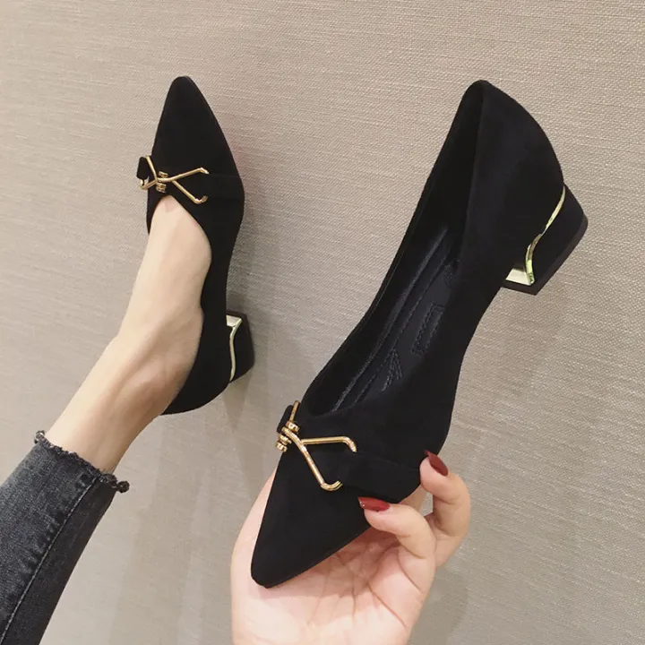 Women's%20Shoes%20Thick%20Heel%20Pointed%20Toe%20Shoes%20Summer%20New%20Women's%20Mid-heel%20Single%20Shoes%20Working%20Black%20High%20Heels%20Women%20-%20Image%204