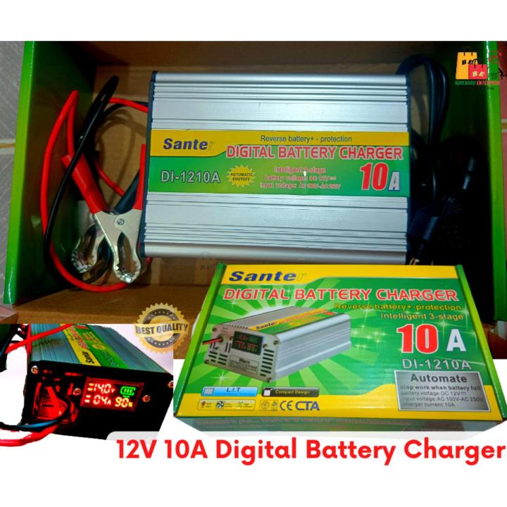 12v 10a digital display battery charger santer intelligent battery