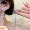 Carat Stunning Butterfly Rhinestone Pearl Earrings for Women Elegant Tassel Dangle Jewelry Perfect for Prom Parties Hypoallergenic Lightweight Design. 