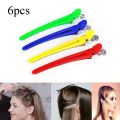 6-Piece Professional Hair Sectioning Clips, Plastic, Colorful, Durable for Salon Use. 