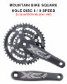 OIMG In Stock Detachable Square Taper Crankset 8/9 Speed Single Disc Single Speed Round Oval Chainring And Crank 22/32/44T Bike Crank Arm Spot Delivery. 