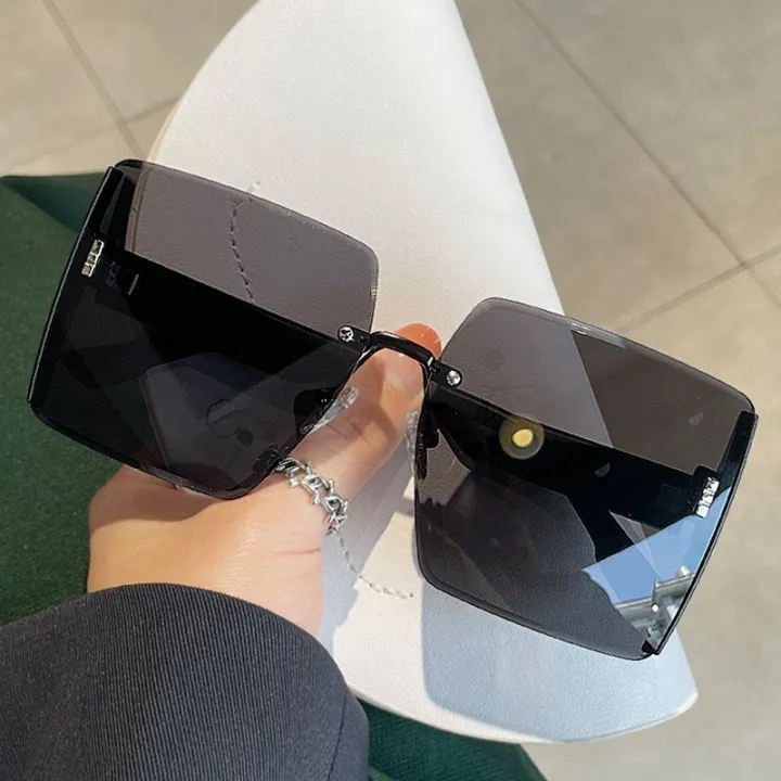 Enacolor%20Big%20Square%20Rimless%20Cut%20Edge%20Sunglasses%20Sun%20Glasses%20Women%20Ins%20Accessories%20-%20Image%206