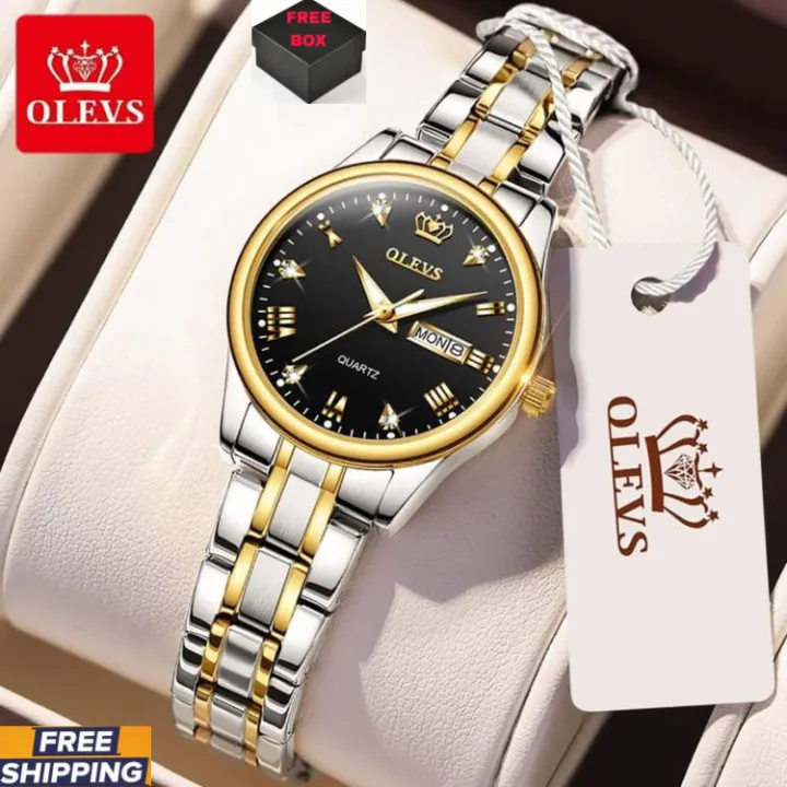 Olevs%204580%20Silver%20&%20Golden%20Two%20Tone%20Stainless%20Steel%20Analog%20Wrist%20Watch%20For%20Women%20-%20White,%20Silver,%20Black%20&%20Golden%20-%20Image%206