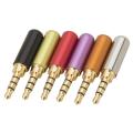 4 Pole Metal Body Headphone Jack Plug Male 3.5mm 4 Pin Stereo Audio Headphone Jack Connector Earphone Plug For Mobile Phone Computer Laptop Desktop PC MP3 Video. 