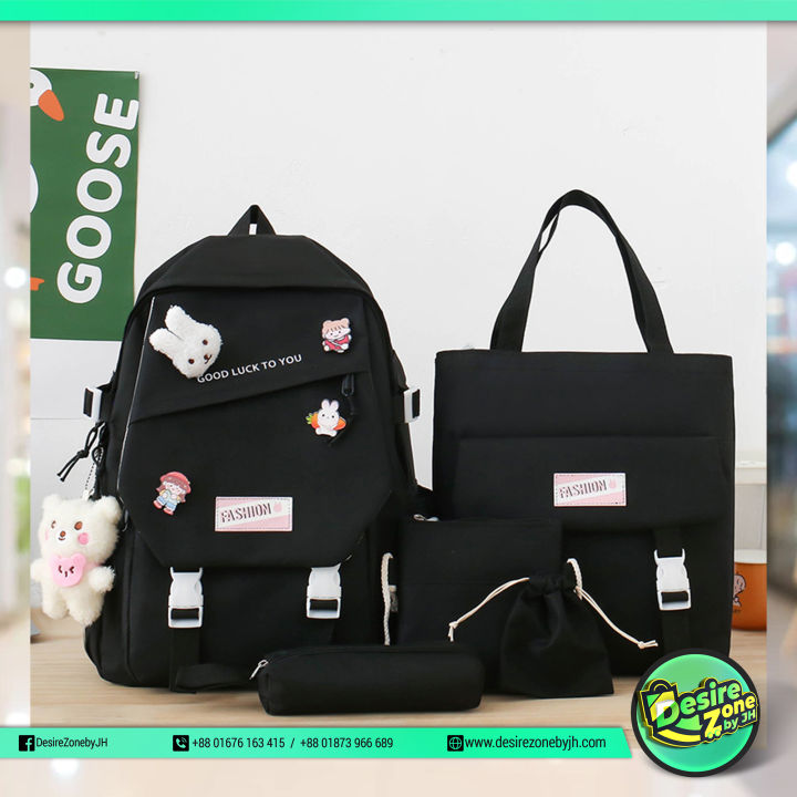 Cute Trendy Korean Waterproof Bagpack Set (Code: CTKB-165)