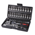 46 PCS Socket Ratchet Car Repair Tool Wrench Set Socket Ratchet Carbon Steel Ratchet Pawl Socket Spanner Screwdriver Bike Repair Tool Kit. 