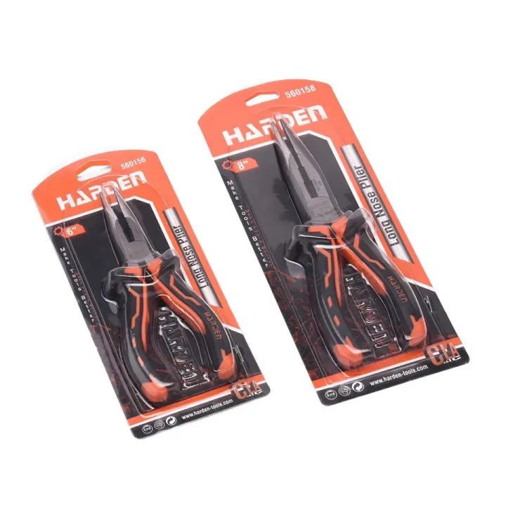 Harden%206"%20/%208"%20Long%20Nose%20Plier%20Range%20Hand%20Tool%20Pliers%20carbon%20steel%20560156%20/%20560158%20-%20Image%202