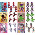 Kawaii Puzzle Stickers DIY Spider-Man Iron Man Hulk Cartoon Anime Luggage Notebook Skateboard Decals Decoration Kids Toys Gifts. 