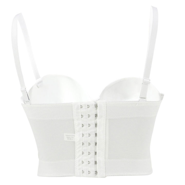 Mesh%20Push%20Up%20Bralet%20Women's%20Corset%20Bustier%20Bra%20Night%20Club%20Party%20Long%20Cropped%20Top%20Vest%20Plus%20Size%20Tank%20Top%20Women%20White%20Corset%20-%20Image%205